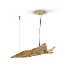 Folia Small Suspension Lamp: Polished Brass Lighting Inspired by Palm Tree Trunk