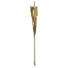 Folia Torch - Lámpara de pared de latón pulido inspirada en un tronco de palmera
