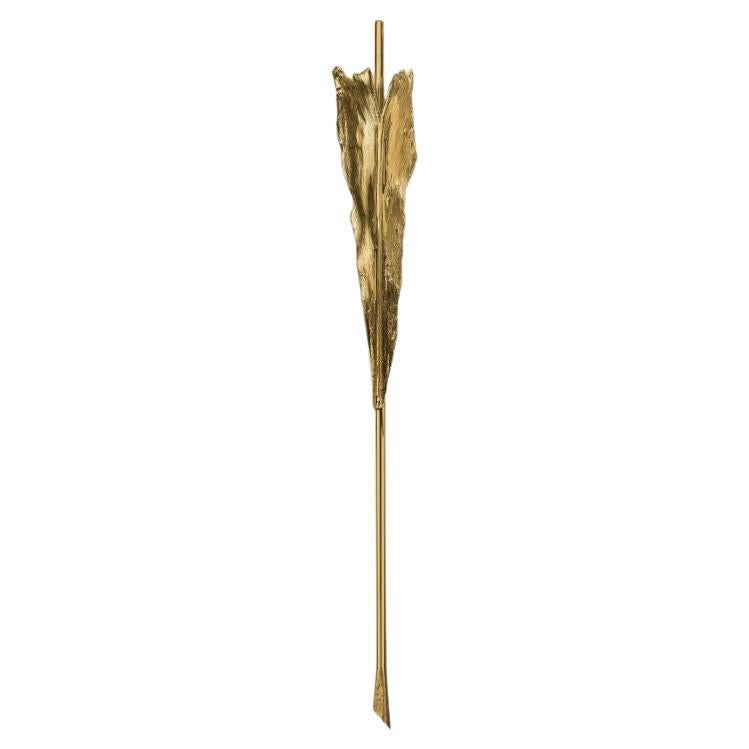 Folia Torch - wall lamp; gold torch; organic Design; Brass wall lamp For Sale