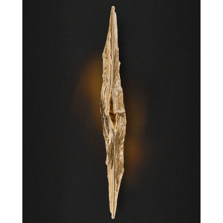 Folia XL Wandleuchte aus Metall mit goldfarbener Farbausführung (Organische Moderne) im Angebot