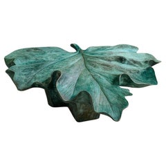 Foliage Coffee Table in Cast Bronze with Verdigris Patina by Marsica Fossati
