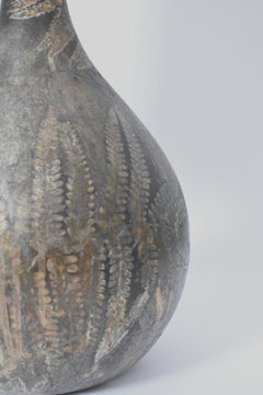 Foliage pattern painted glass lamp, 1960s