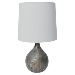 Foliage pattern painted glass lamp, 1960s