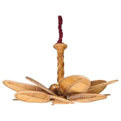 "Lustre en rotin "Foliages