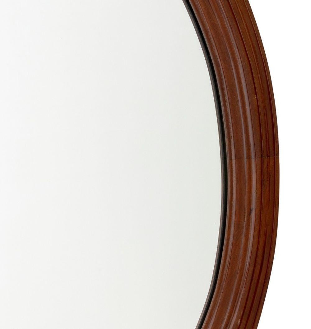 20th Century Foliate Crest Oval Mahogany Ogee Mirror For Sale