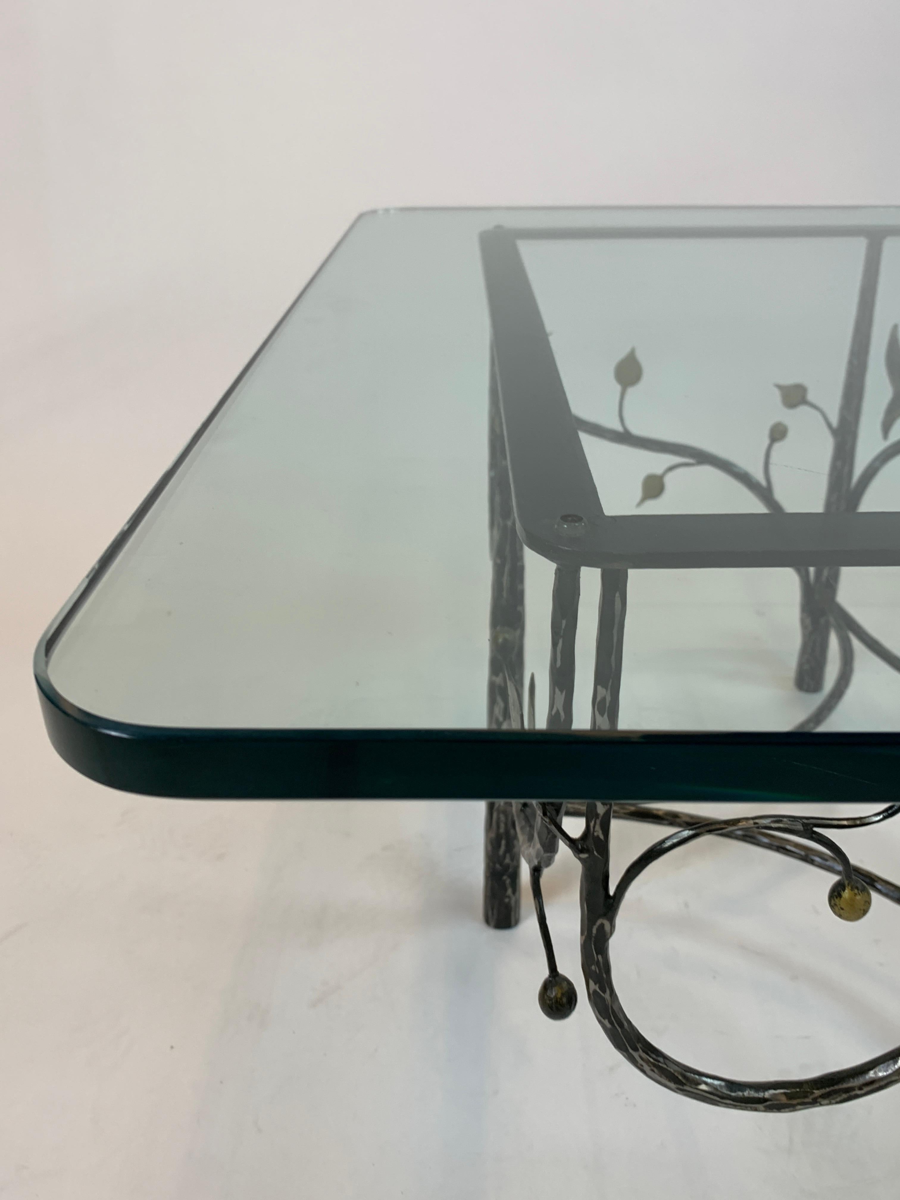 Modern Foliate Motif Cocktail Table in the Style of Alberto Giocometti