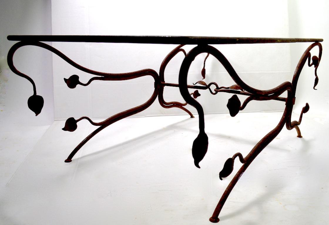 20th Century Foliate Motif Wrought Iron Table