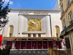 Folies Bergère, Art Deco Style Golden Relief in Resin, after Maurice Picaud