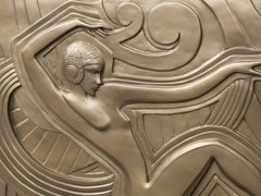 Folies Bergère Art Deco Style Golden Relief in Resin After Maurice Picaud