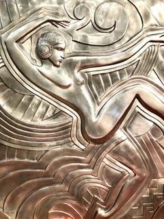 Folies Bergère, Art Deco Style Silver Relief in Resin, after Maurice Picaud