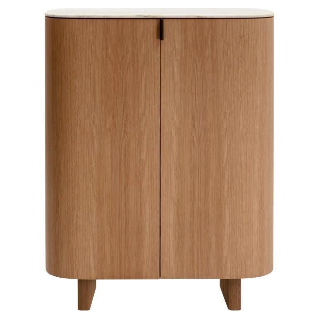 Folio Cabinet - an Essential Modern Cabinet with Curved Doors For Sale