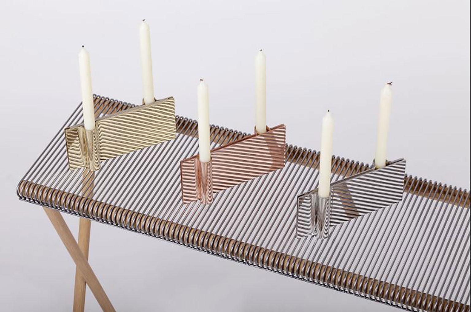 Contemporary Folio Candleholder by Antigone Acconci & Riccardo Bastiani for Mingardo For Sale