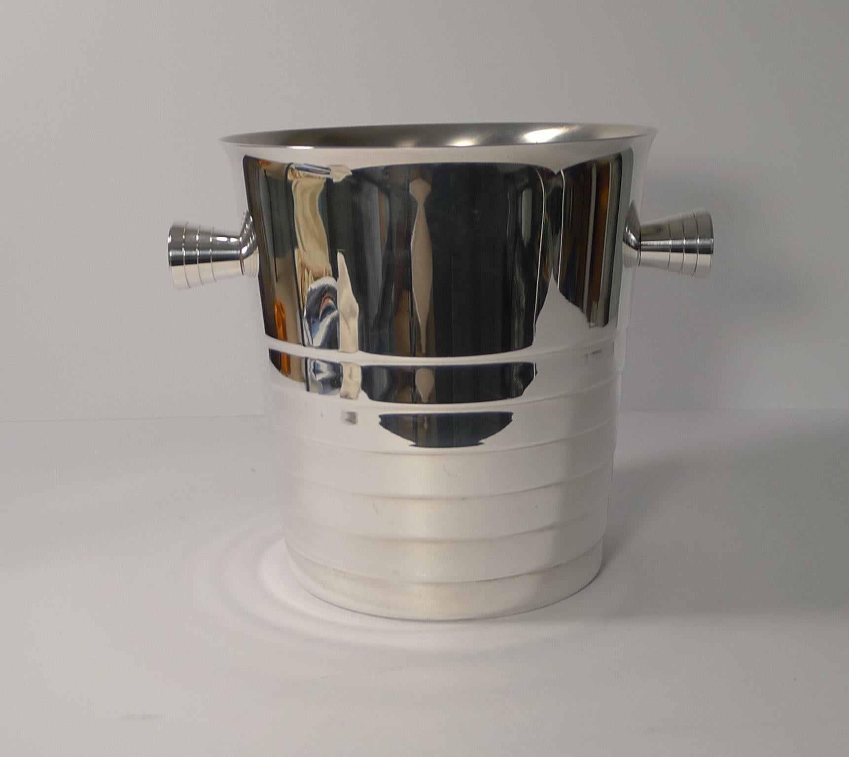 Folio Champagne Bucket or Wine Cooler by Maison Christofle, Paris In Good Condition In Bath, GB