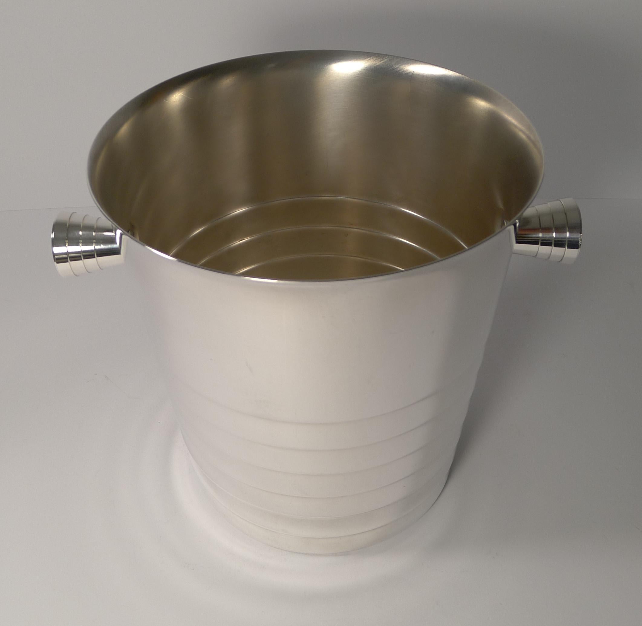 Late 20th Century Folio Champagne Bucket or Wine Cooler by Maison Christofle, Paris