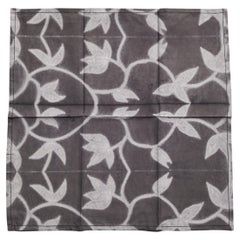 Tovagliolo Folio in cotone nero carbone, realizzato a mano da artigiani (set di 4)