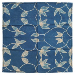 Folio Floral Indigo Baumwollserviette, Handcrafted By Artisans ( Satz von 4  )