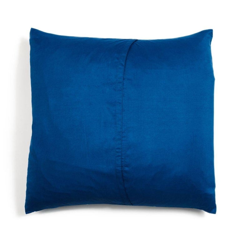 Contemporary Folio Indigo Floral Pattern Shibori Silk Pillow For Sale