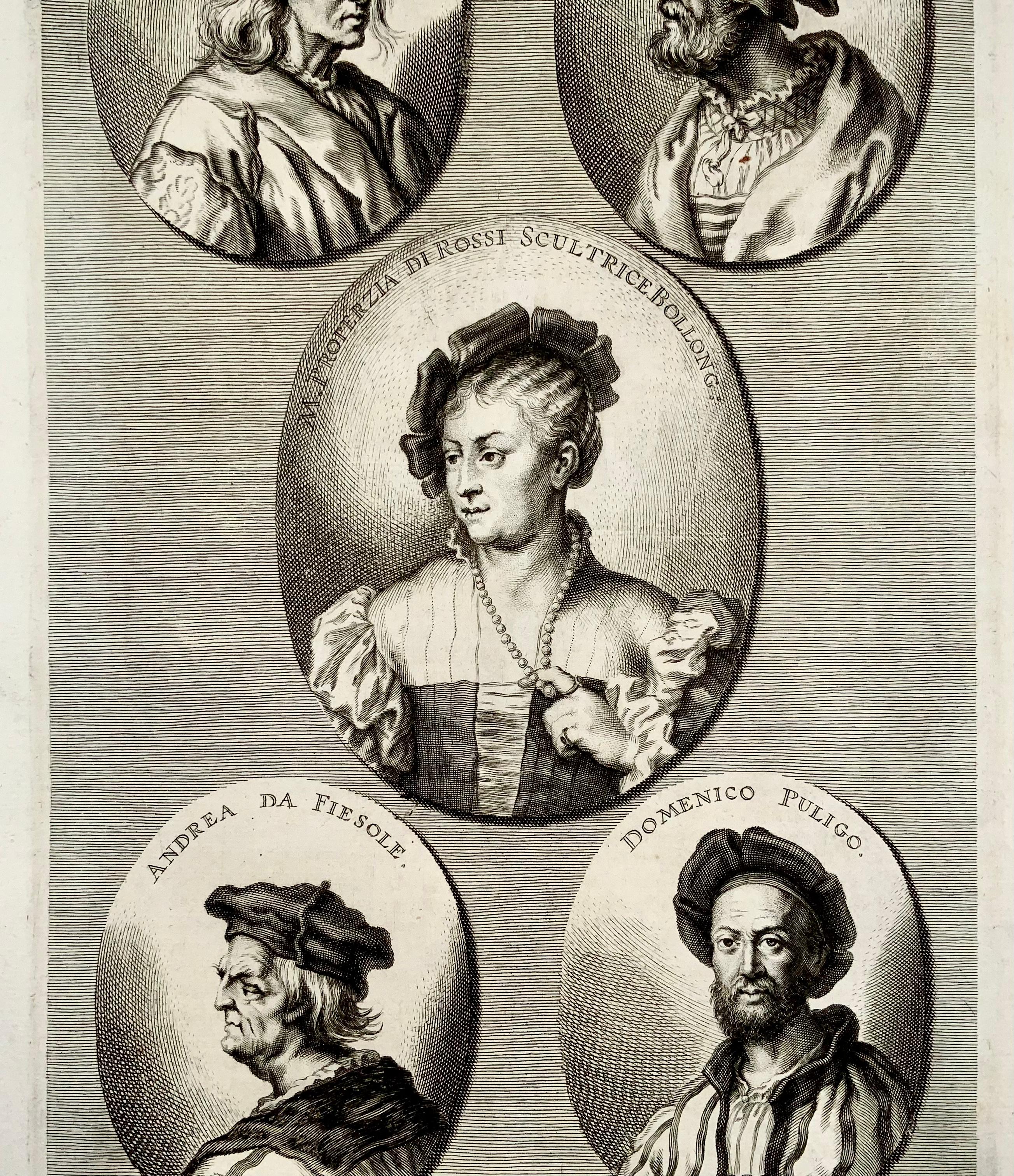 Italian Folio Portraits of Artists, Puligo, Fiesole, Rossi, Gallo, Cosimo For Sale