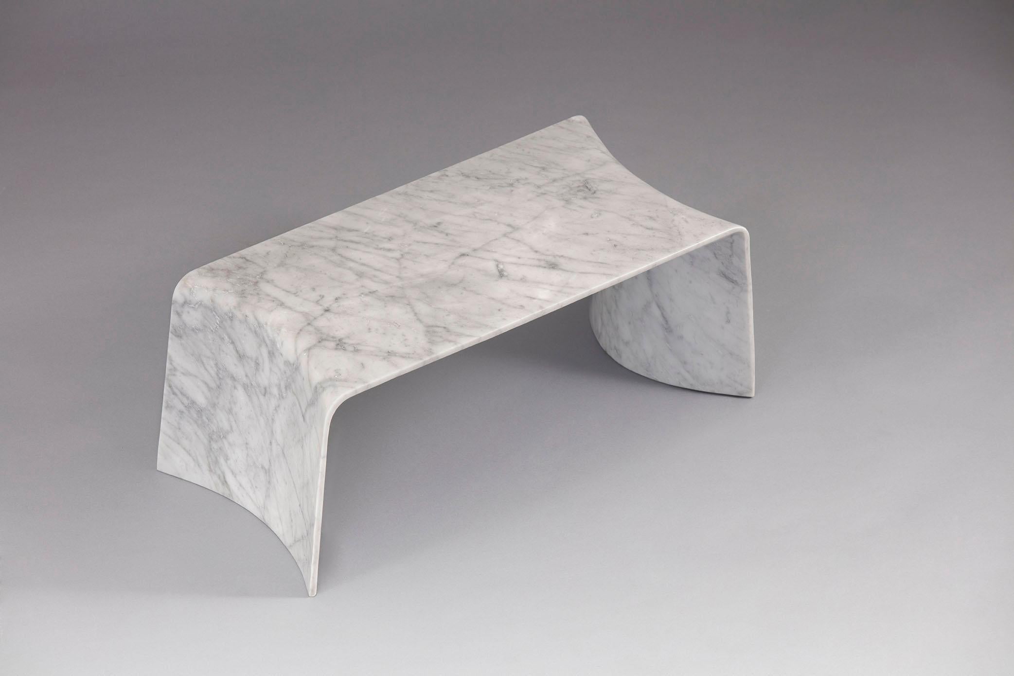 Modern Folio Rectangle Table in Carrara Marble by Daniel Fintzi for Formar For Sale