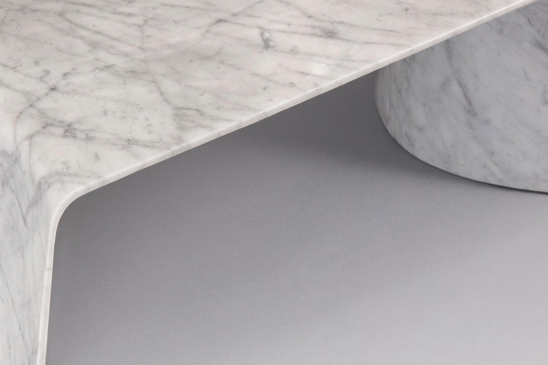 Folio Rectangle Table in Carrara Marble by Daniel Fintzi for Formar In New Condition For Sale In 中西區, HK