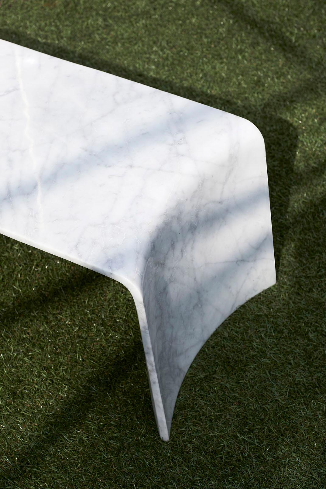Contemporary Folio Rectangle Table in Carrara Marble by Daniel Fintzi for Formar For Sale