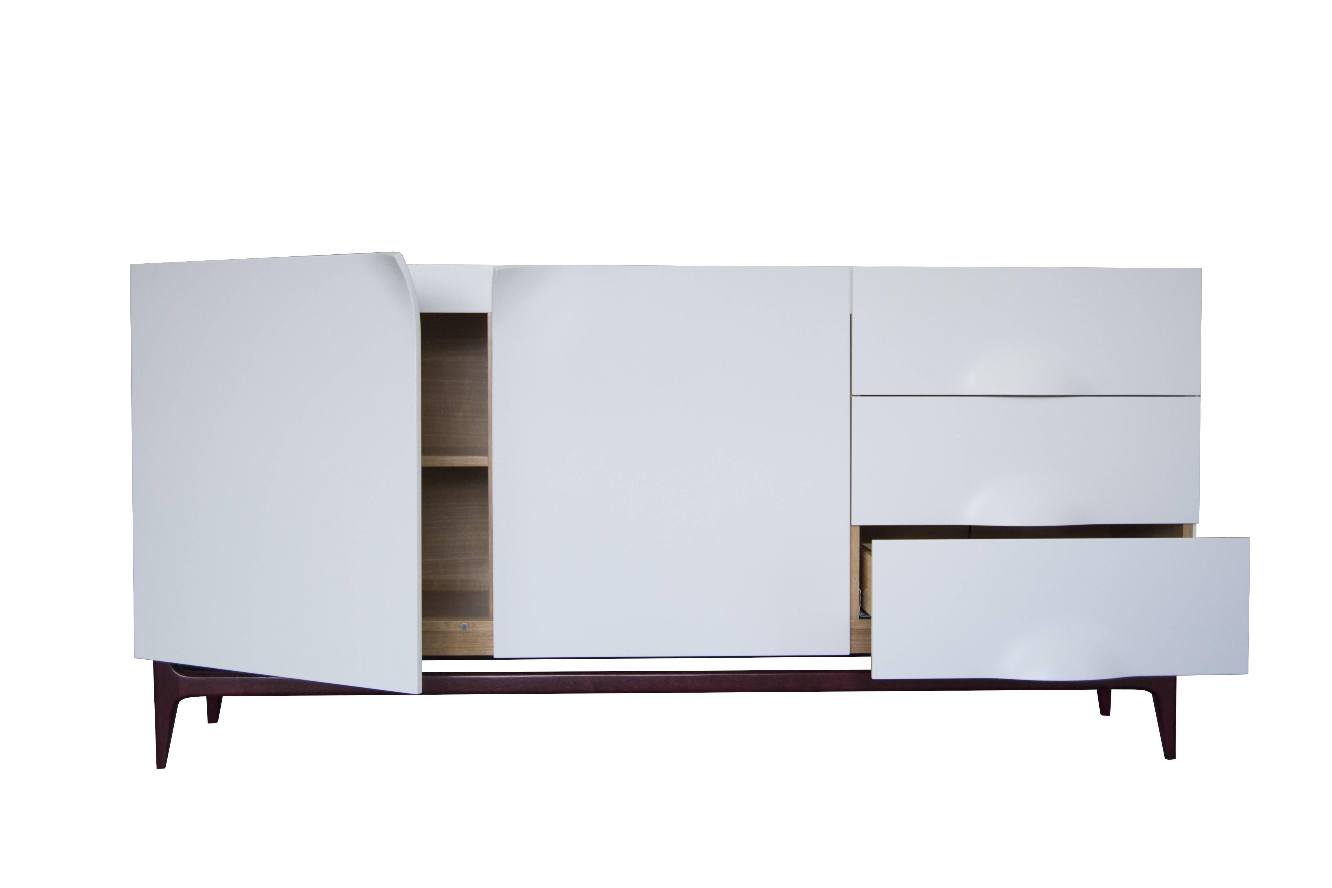 Other Folio Sideboard, Corian and Amarante Sideboard by Paul-Bertrand Mathieu For Sale