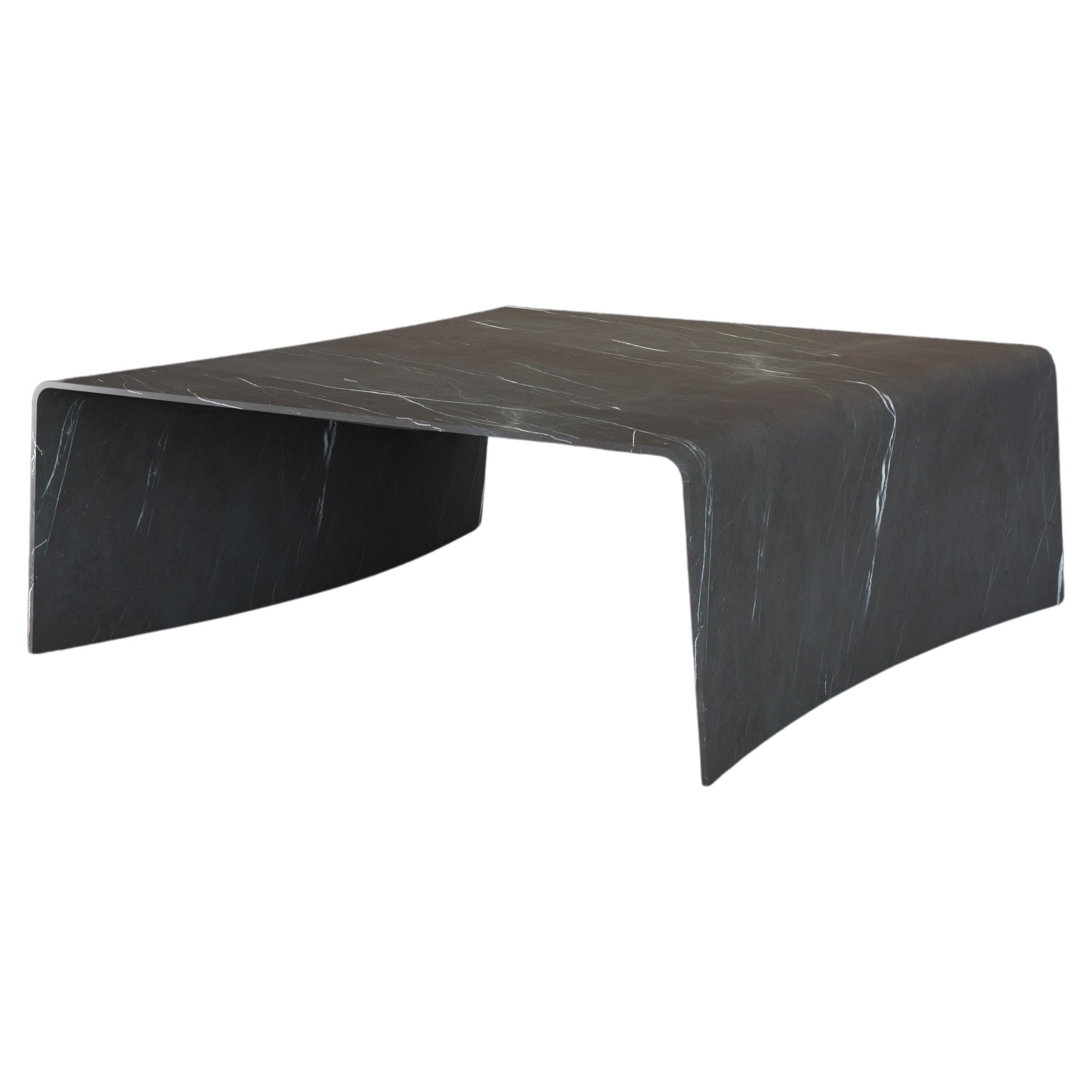 Folio Square Table in Grey Graphite Marble by Daniel Fintzi for Formar For Sale