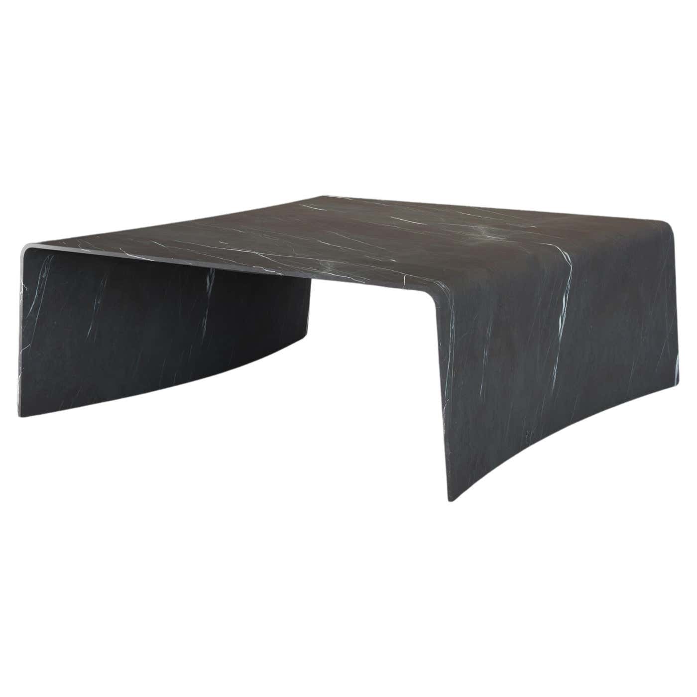 Folio Square Table in Grey Graphite Marble by Daniel Fintzi for Formar ...