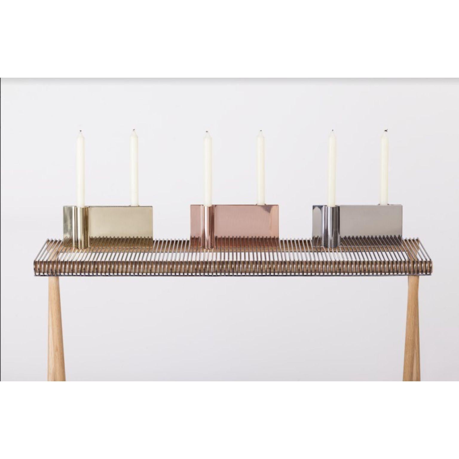 Contemporary Folio Steel Candle Holder by Mingardo For Sale