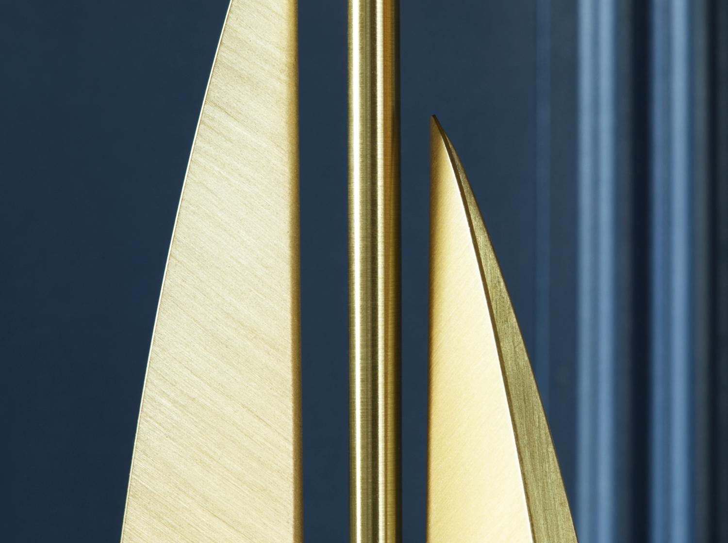 European Folio Modern Table Lamp in Brushed Brass, Made in Britain For Sale
