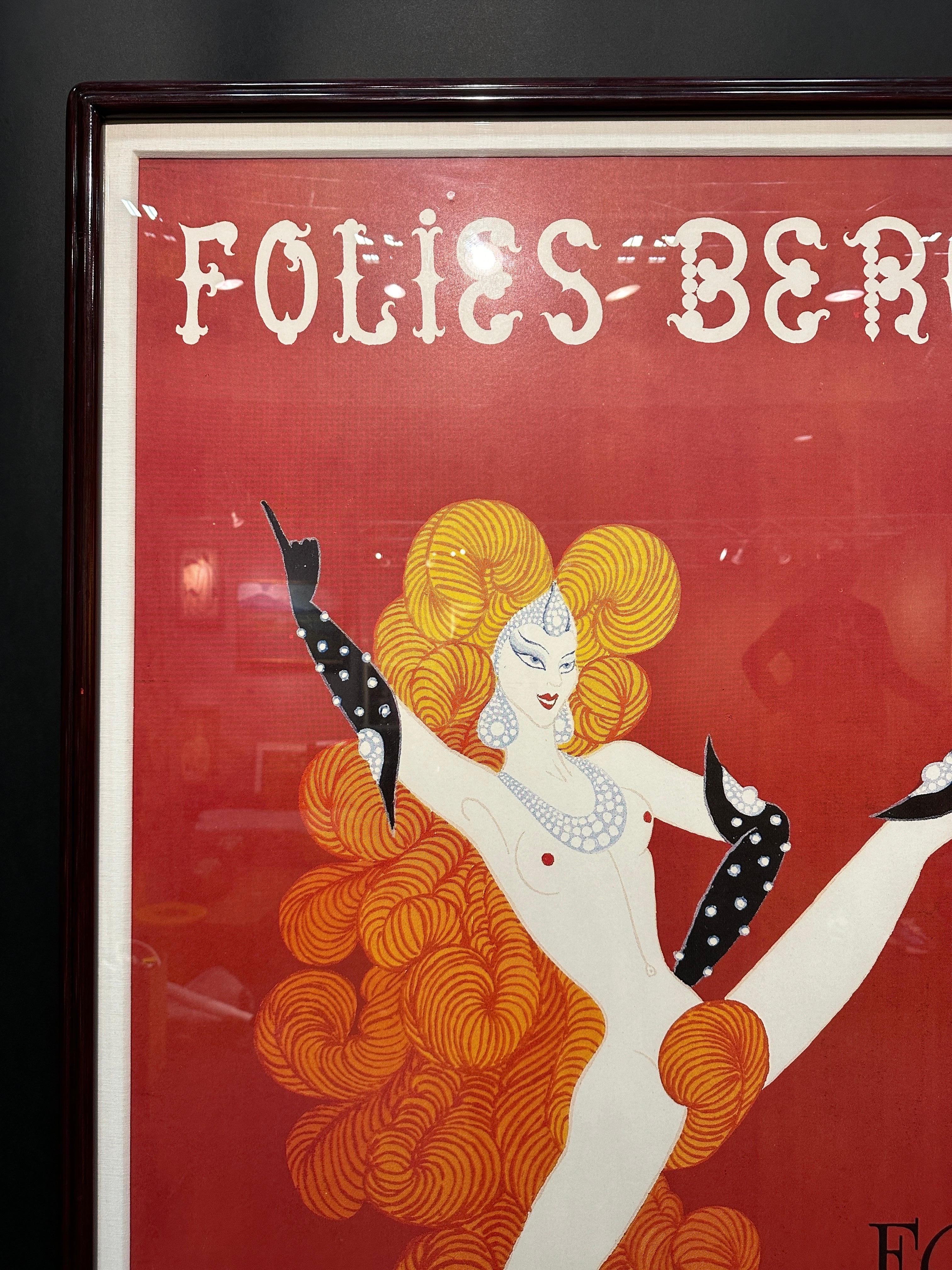 Hollywood Regency Folis Bergere Poster by ERTE  For Sale