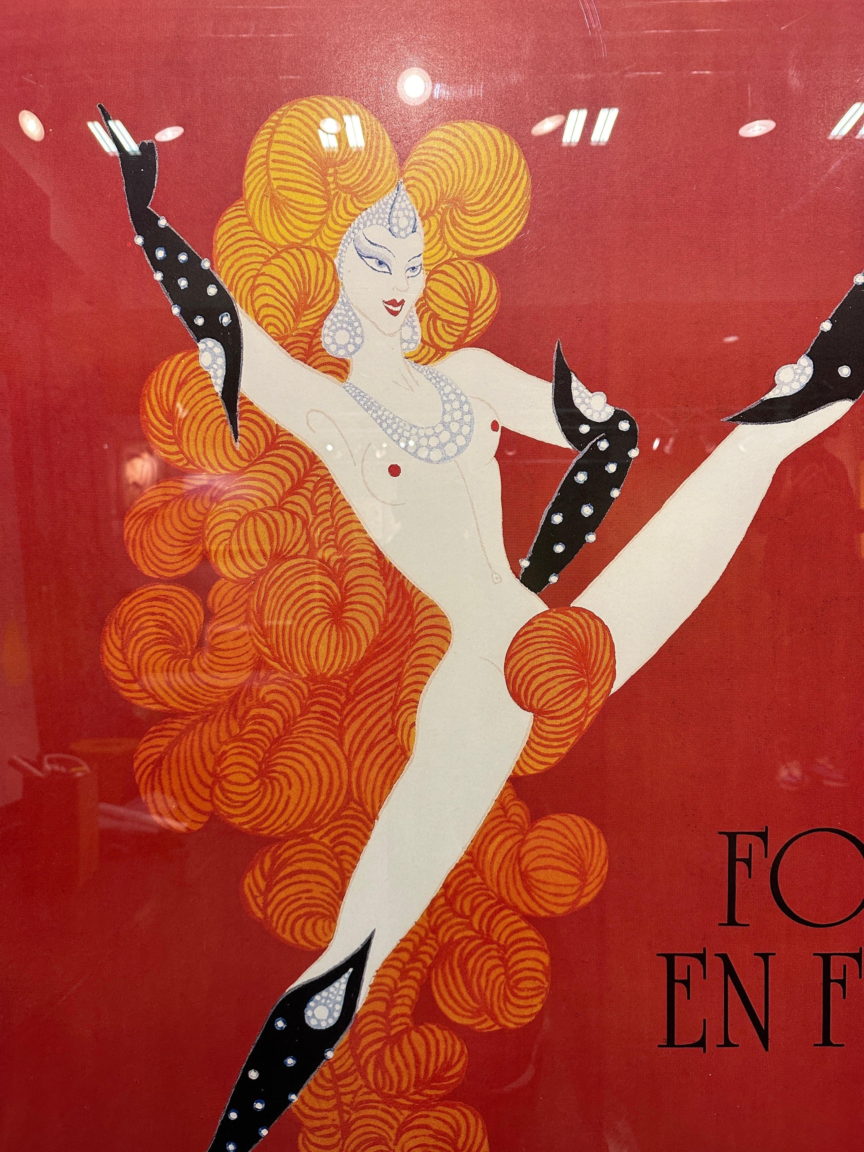 Paper Folis Bergere Poster by ERTE  For Sale