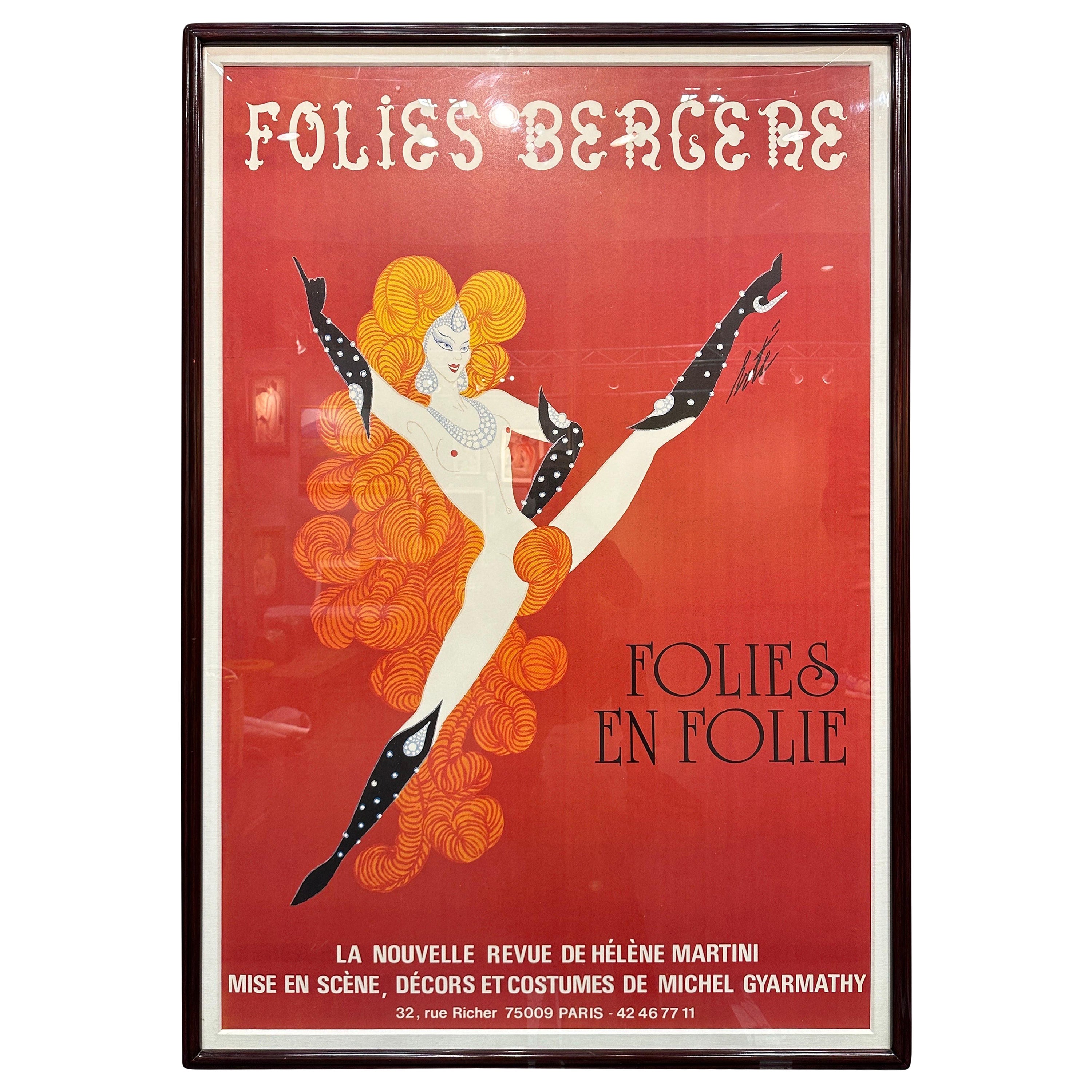 Folis Bergere Poster by ERTE For Sale