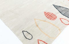 "Folium" Modern Abstract Foliage Light Gray Handmade Rug by Doris Leslie Blau