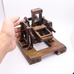 FOLK ART 1880 USA Scale Patent Of Gold Processing Mill In Wood Copper & Steel