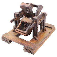 Antique FOLK ART 1880 USA Scale Patent Of Gold Processing Mill In Wood Copper & Steel