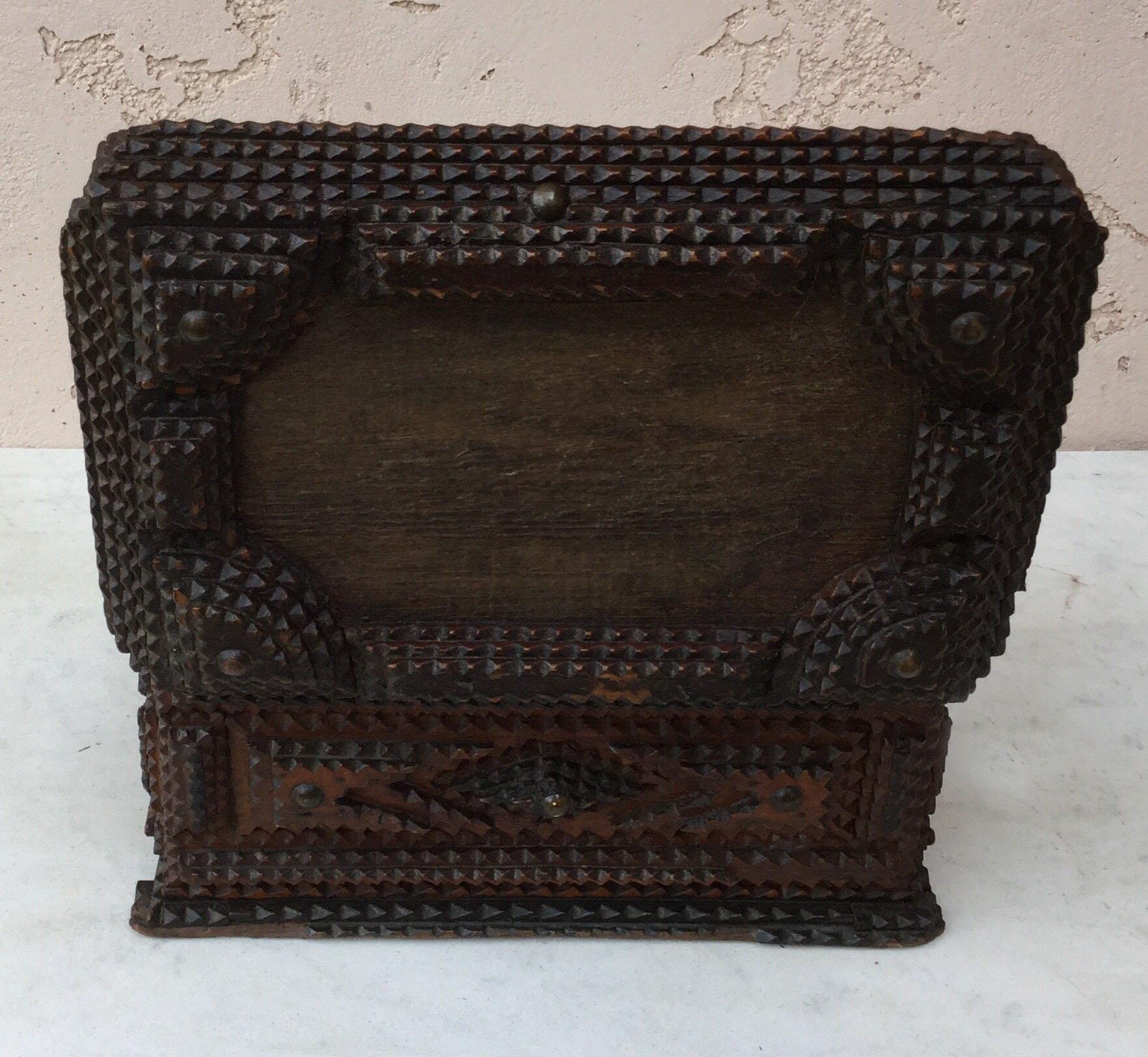 Late 19th Century Folk Art 19th Century French Tramp Box For Sale