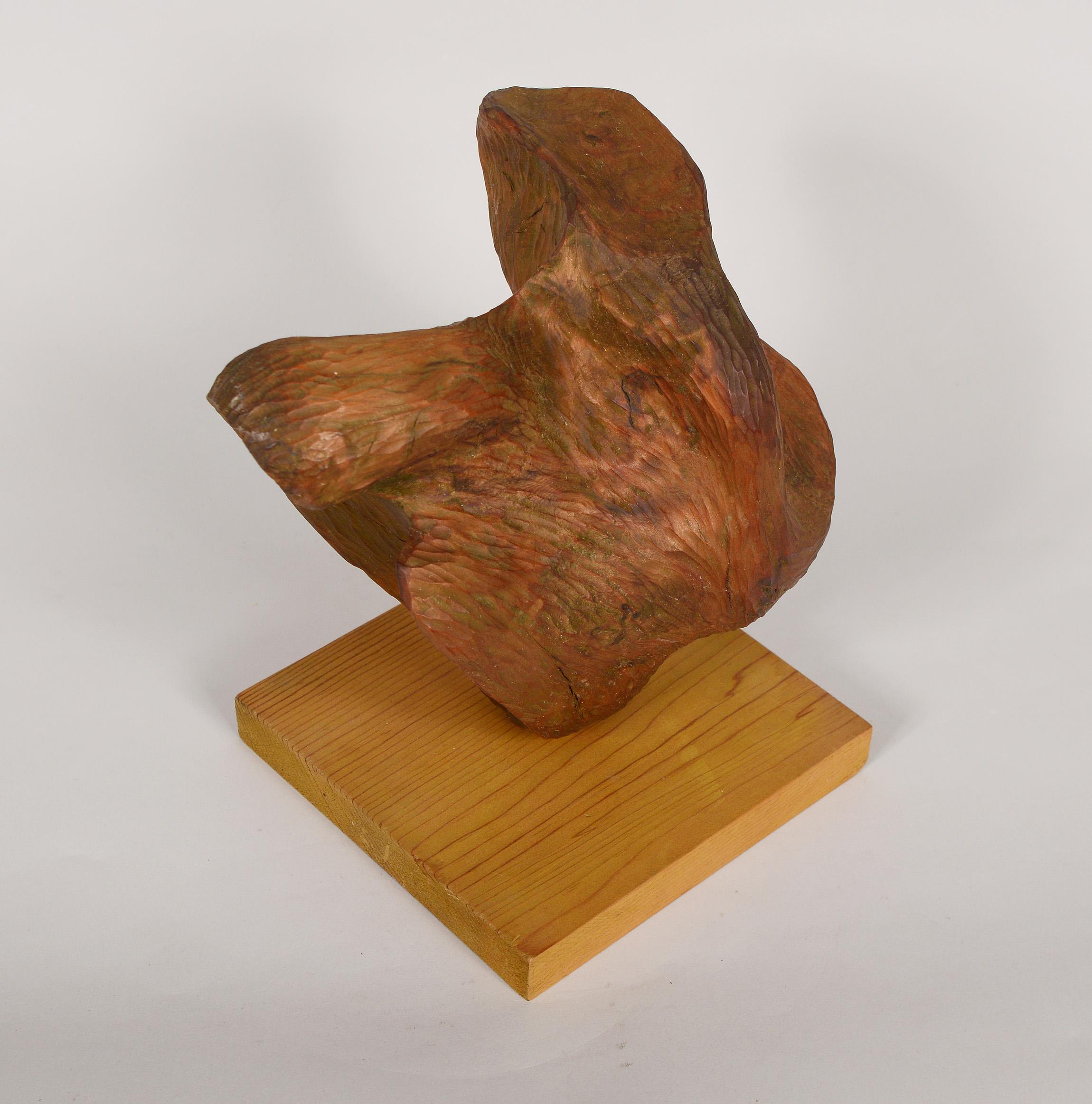 Folk Art Abstract Carved Wood Sculpture 1