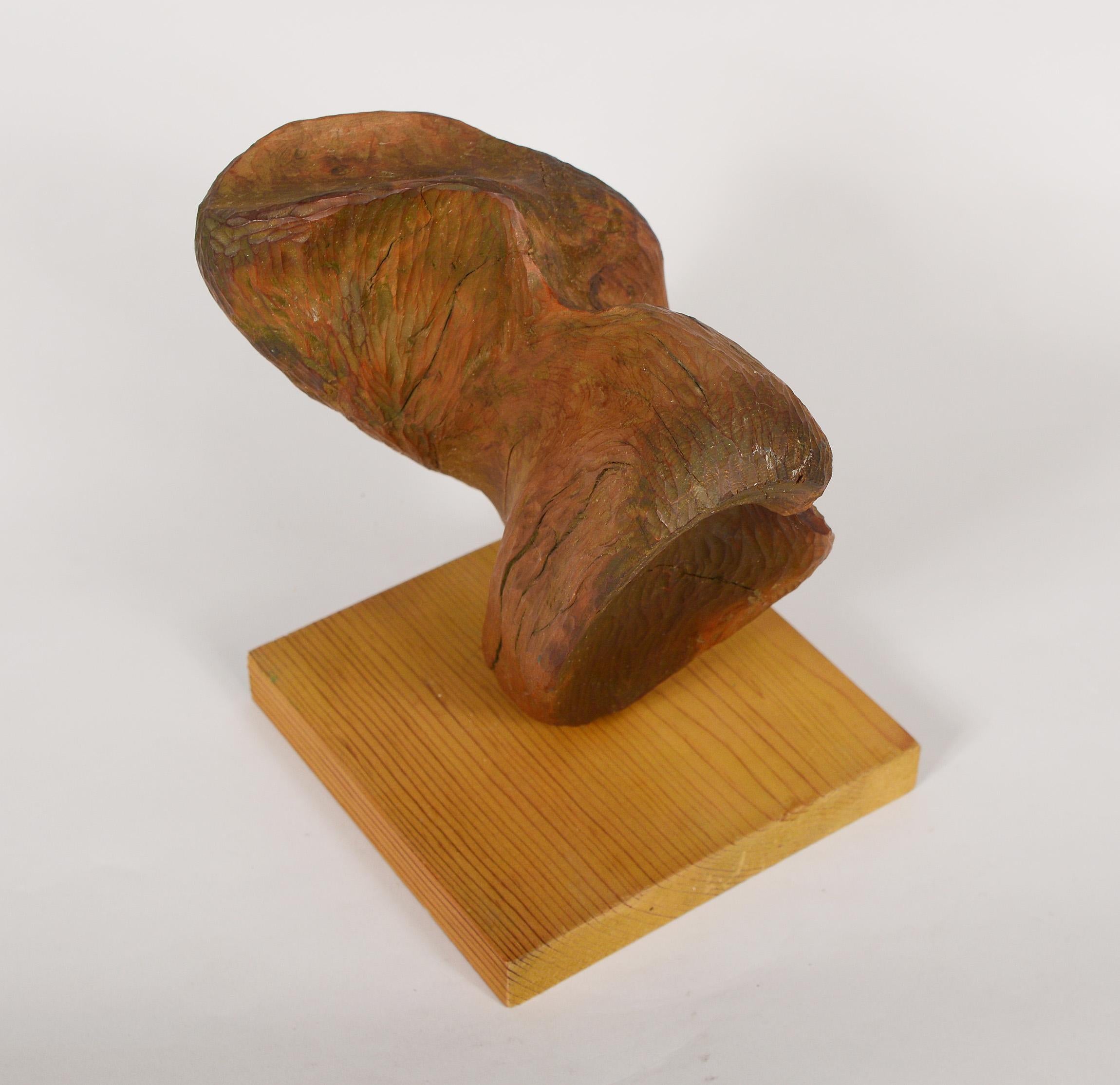 Folk Art Abstract Carved Wood Sculpture 2