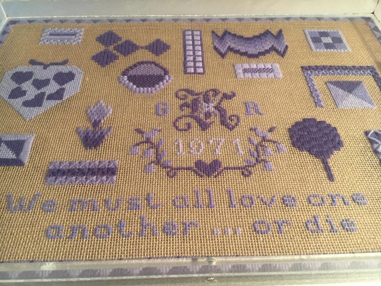 Acrylic Tray with "Love" Needlepoint Insert, 1971 at 1stDibs acrylic