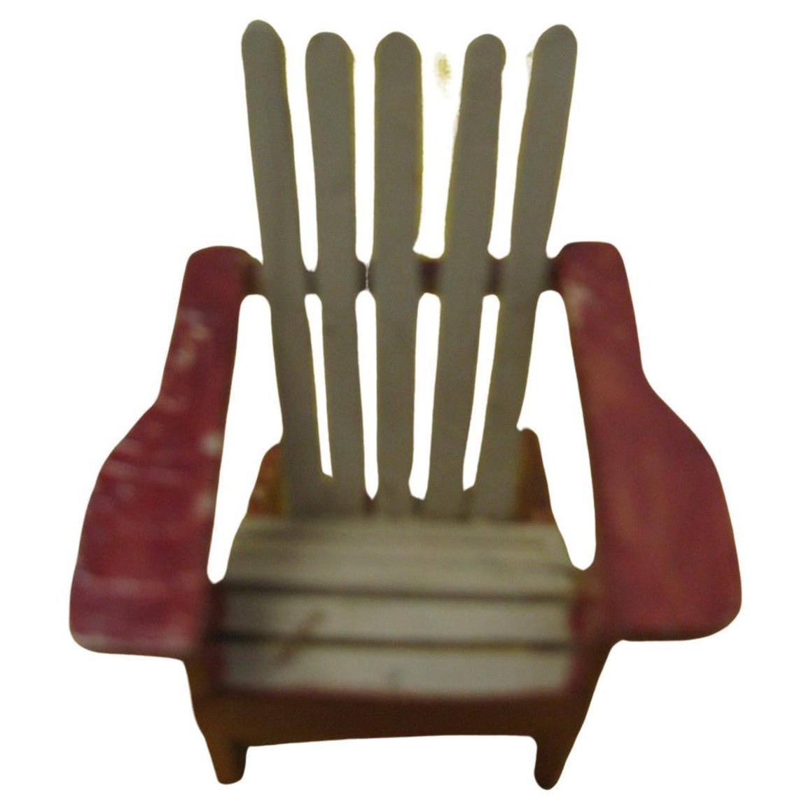 Mid-20th Century Folk Art Adirondack Chairs with Table and Folding  Umbrella For Sale