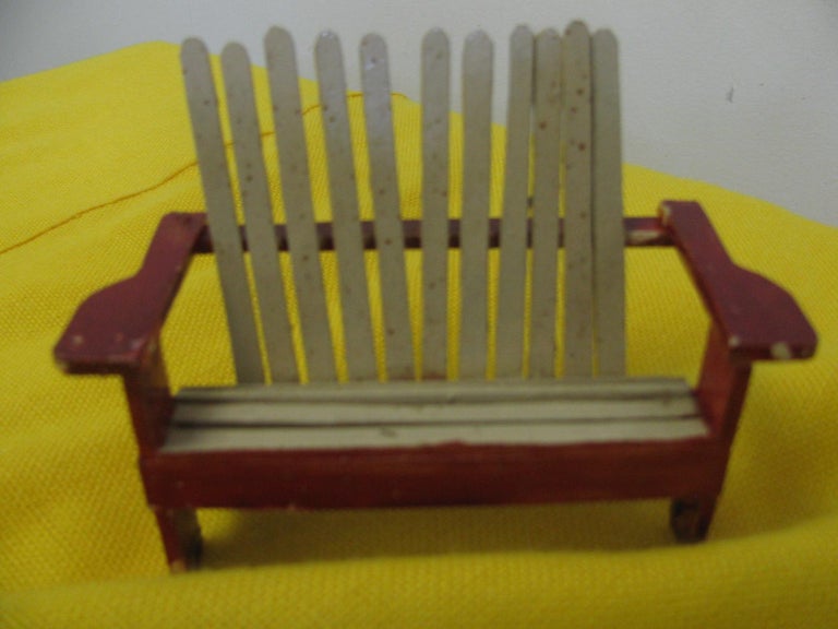 Folk Art Adirondack Chairs with Table and Umbrella For 