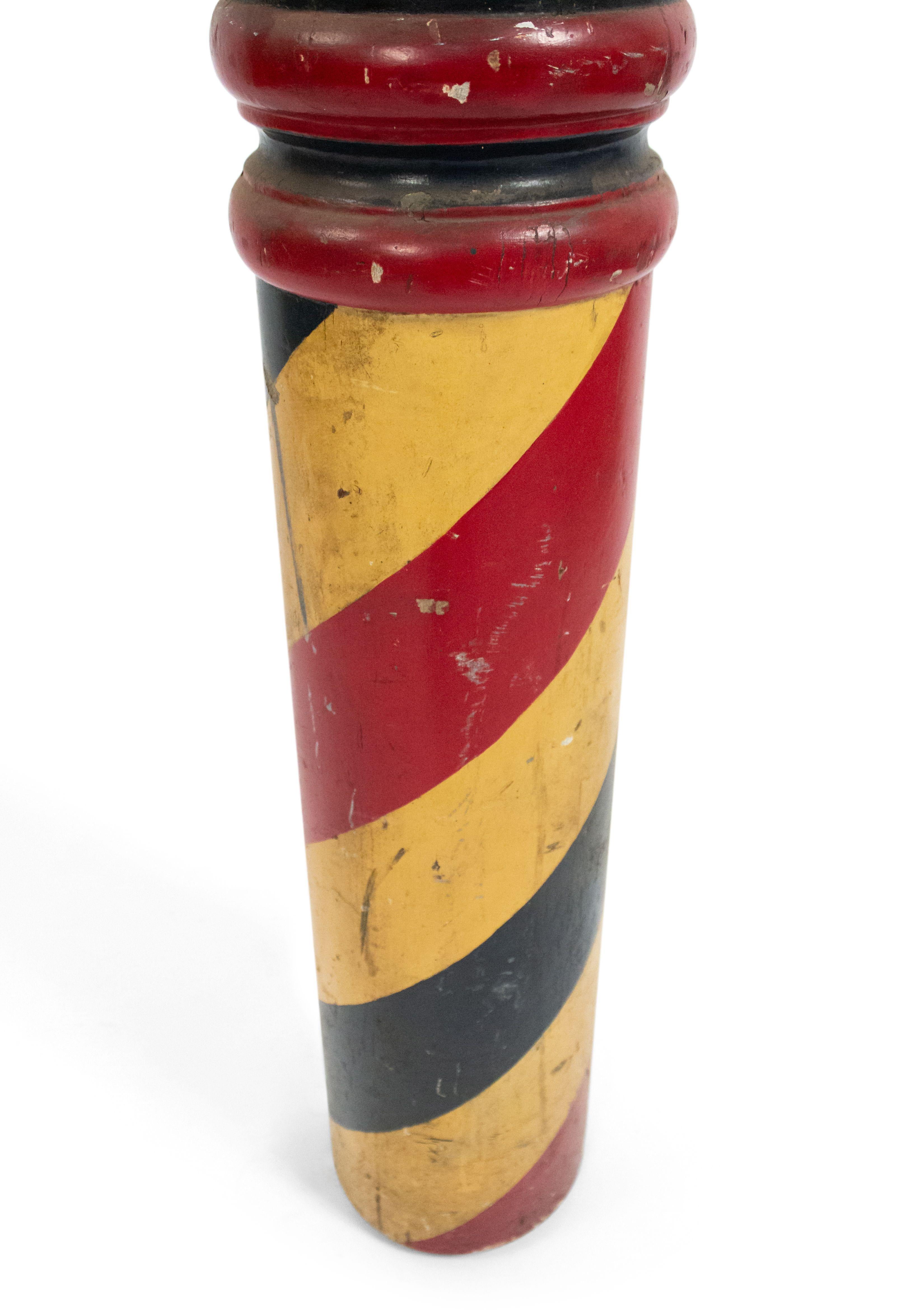 Painted Folk Art American Country Barber Pole For Sale
