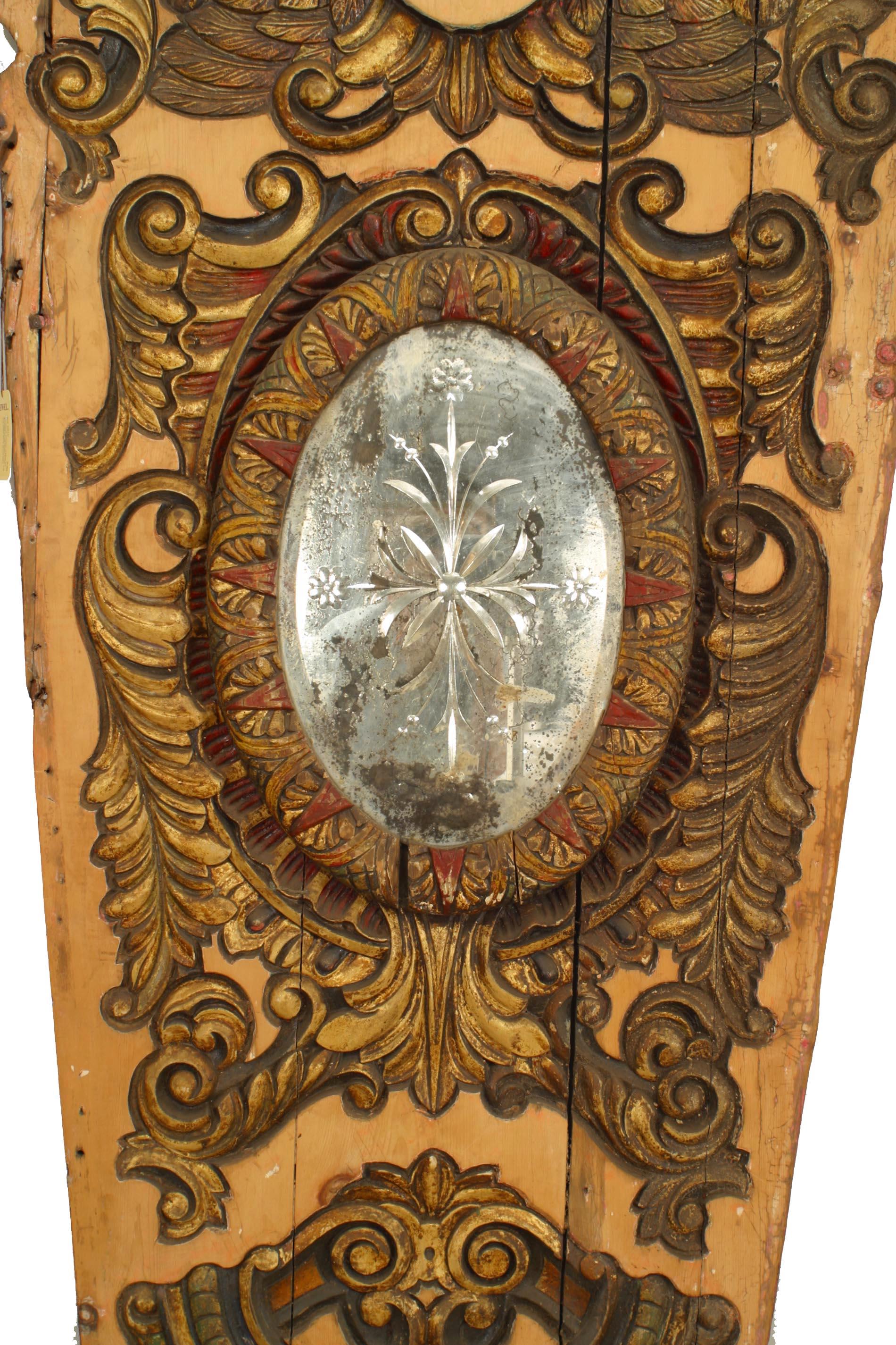 Folk Art Americana Victorian Carved Mirrored Carousel Panels In Good Condition For Sale In New York, NY