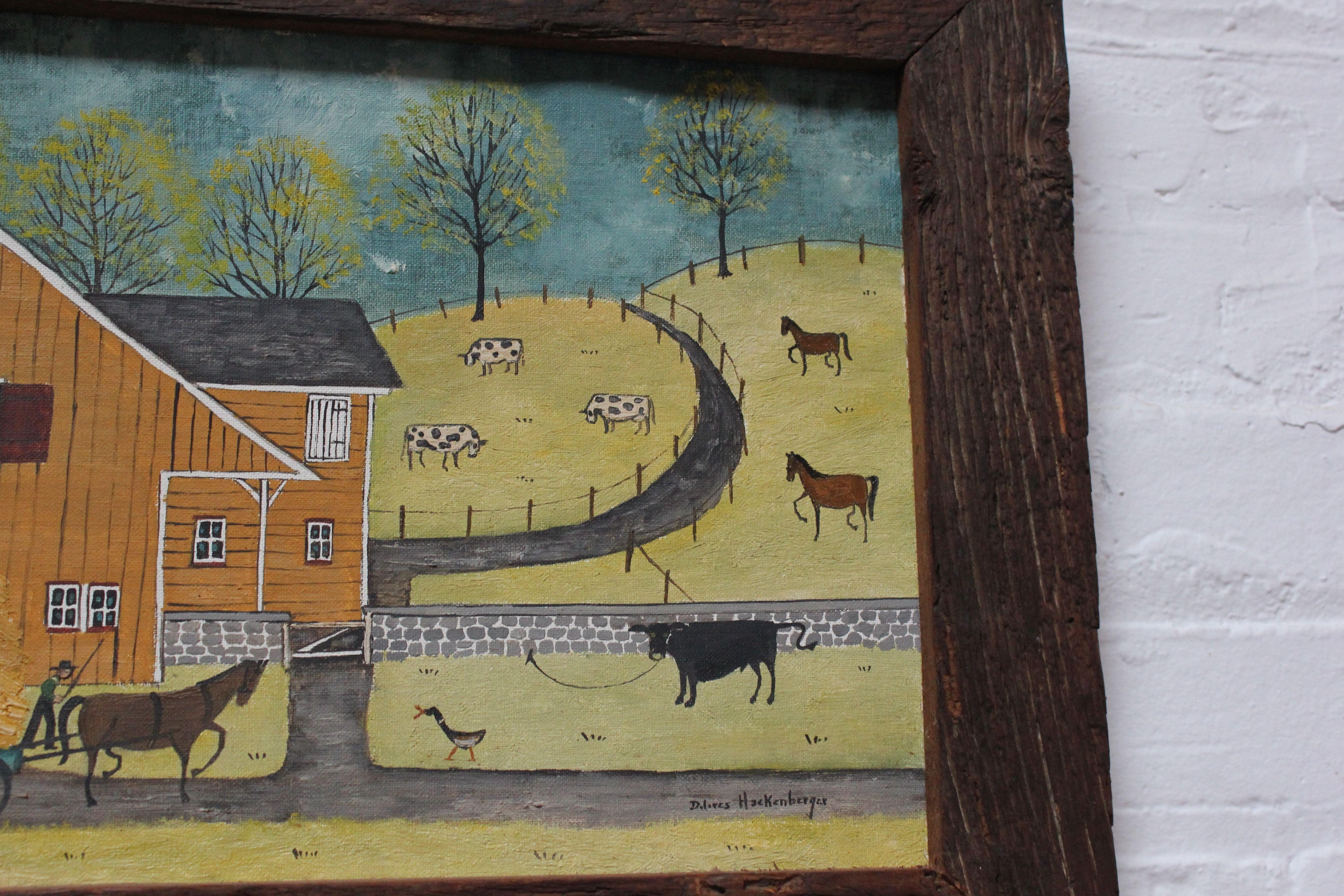 Folk Art Amish Farmstead Scene by Dolores Hackenberger 2