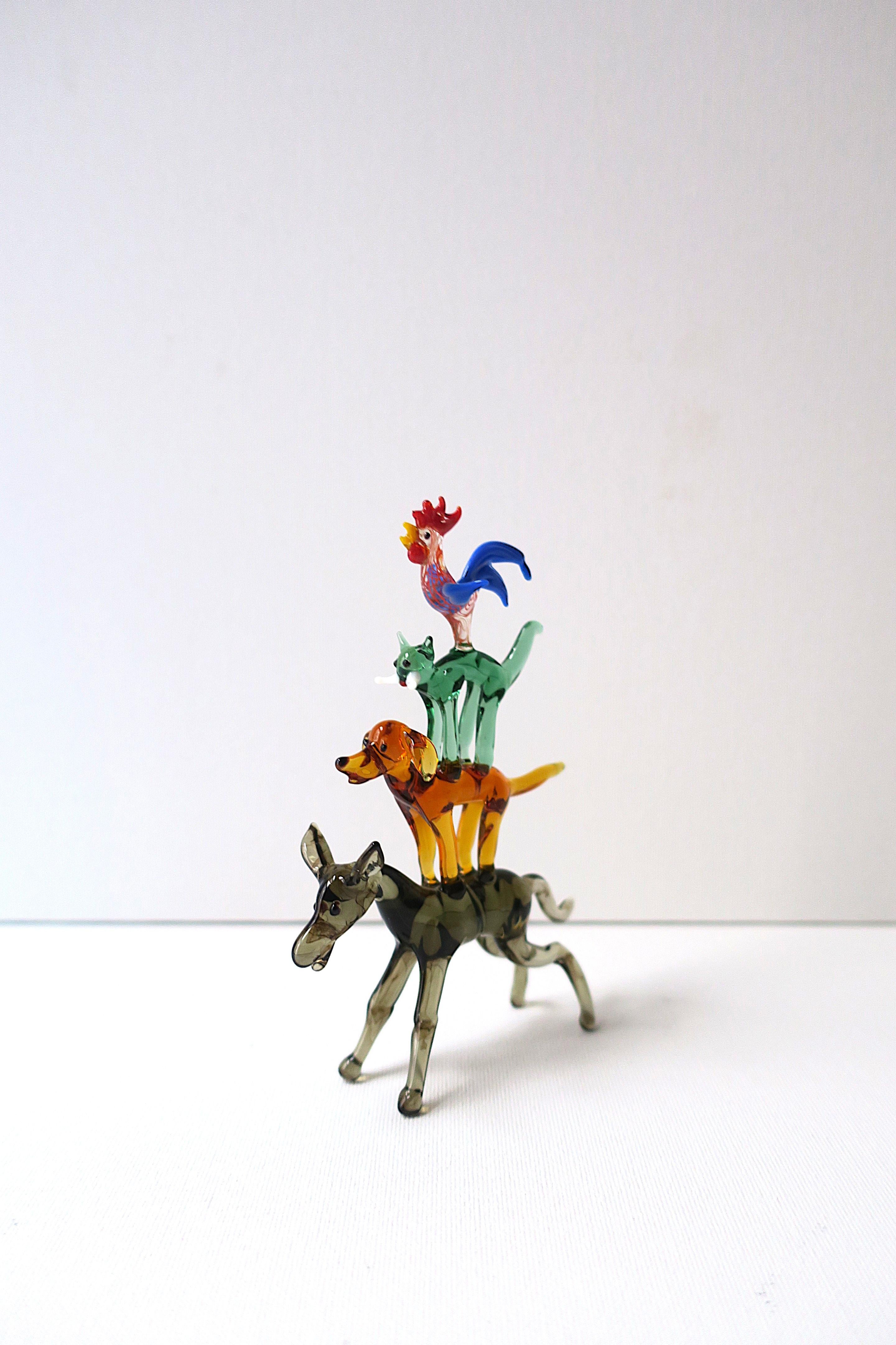 Arte popular Escultura animal Vidrio soplado en venta