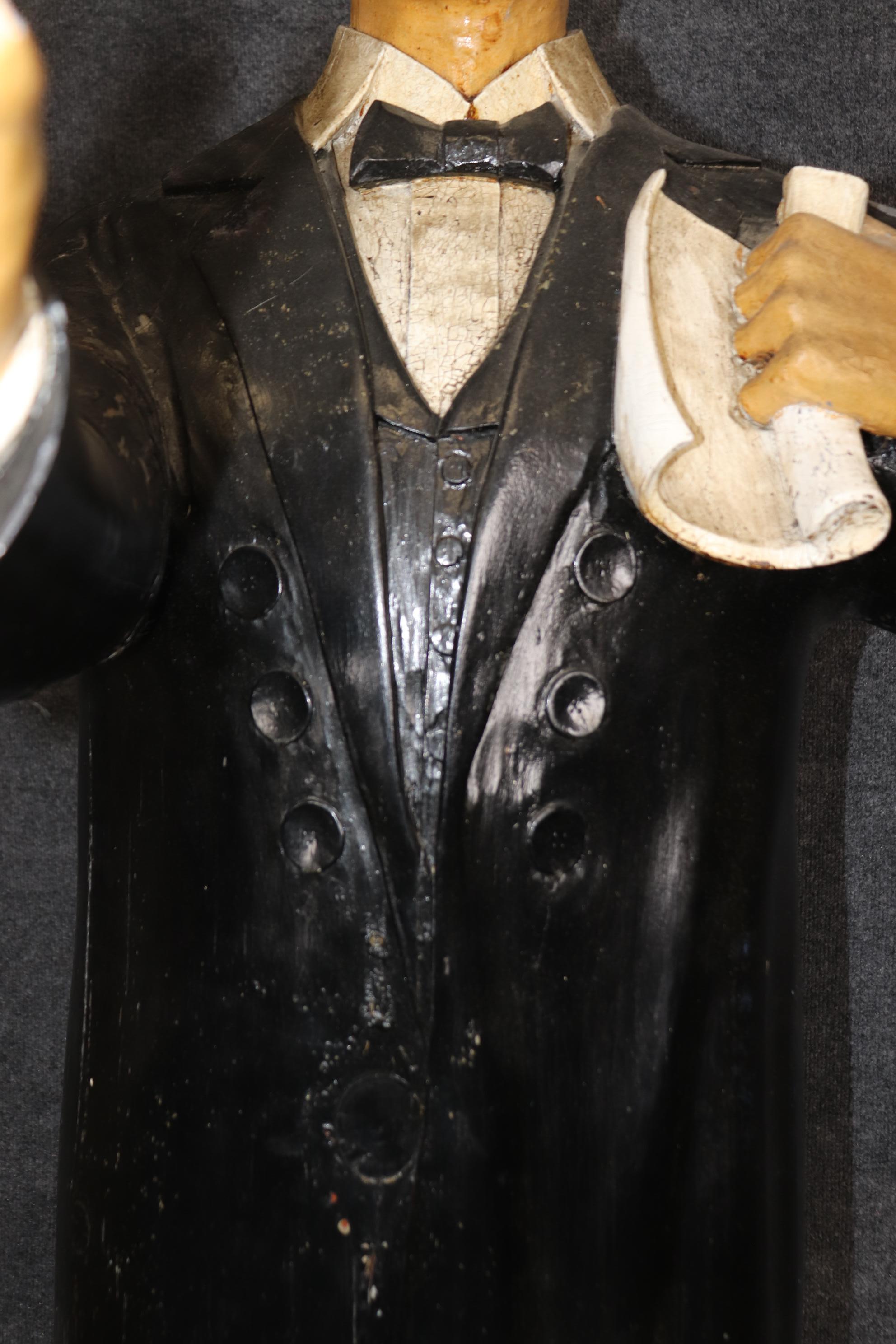 Folk Art Antique Carved Walnut Statue of Abraham Lincoln Circa 1880s Era For Sale 6