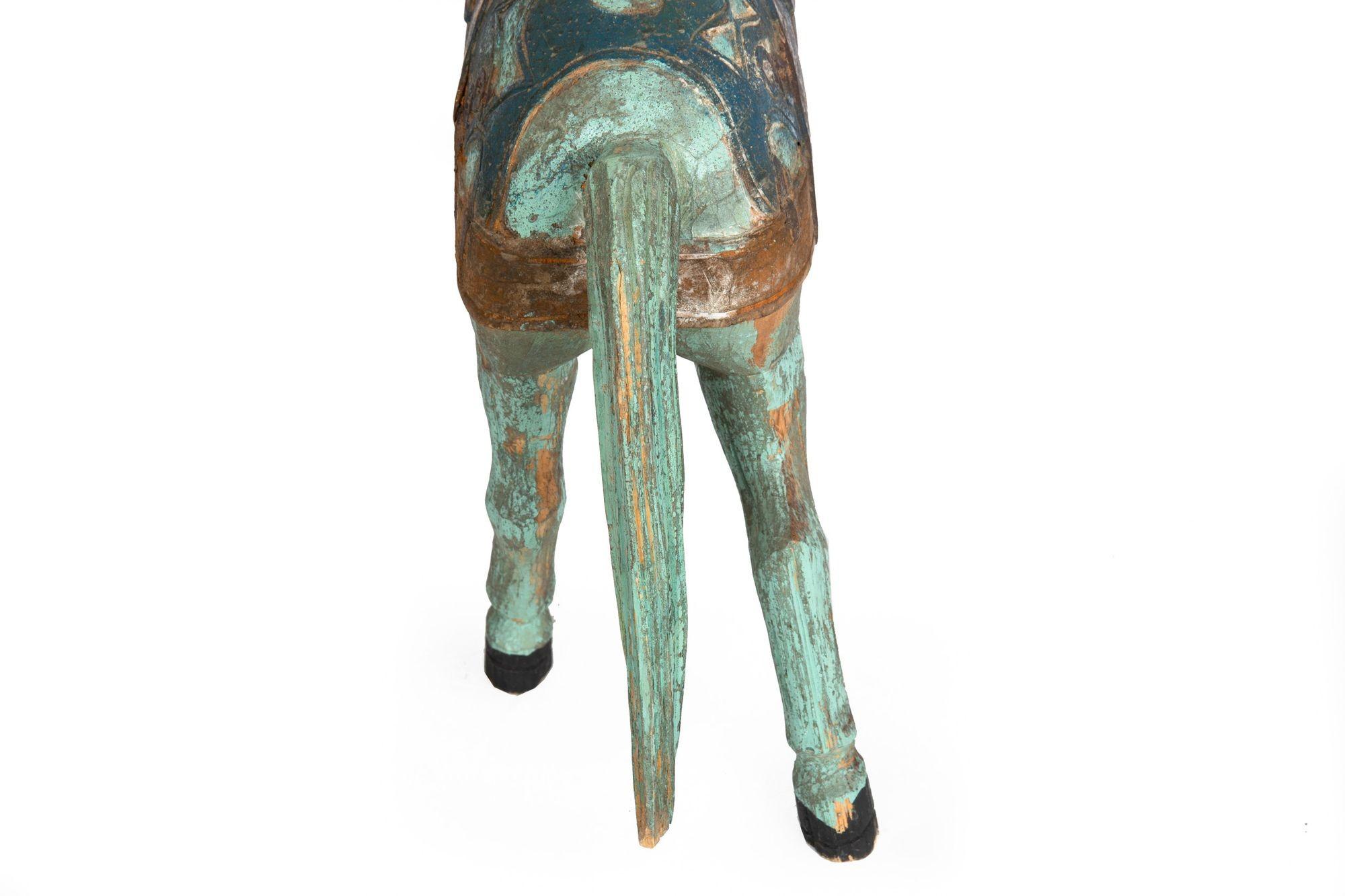 Folk Art Beautifully Hand Carved and Painted Horse Sculpture, United States For Sale 14