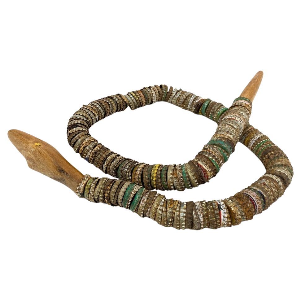 Folk Art  Bottle Cap Snake