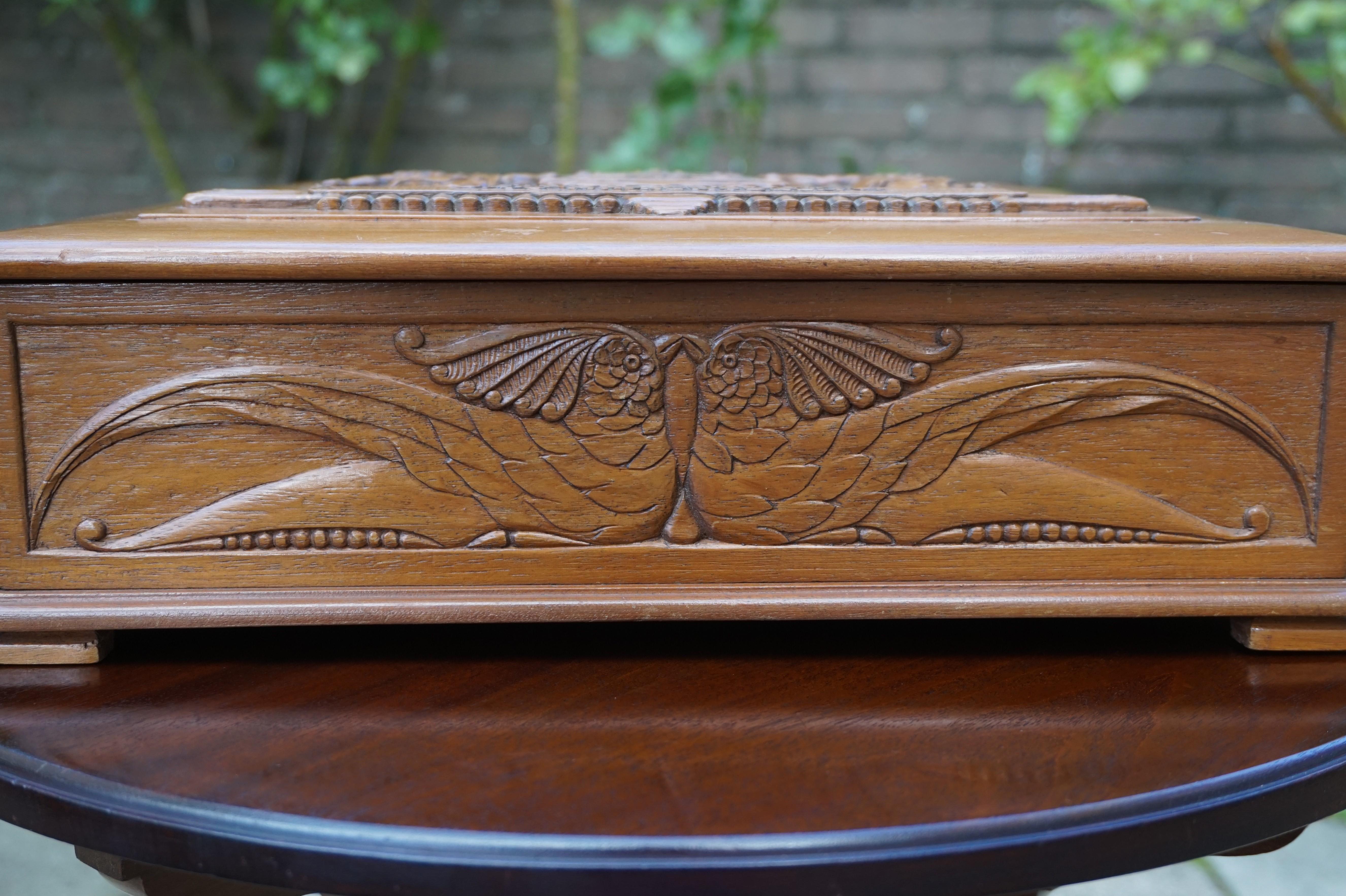 Arts and Crafts Folk Art Box by Bergsma with Baroque Angels & Arts & Crafts Style Owls & More